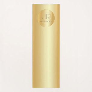 Elegant Faux Gold Monogram Fitness Template Yoga Mat