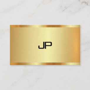 Elegant Faux Gold Monogram Modern Professional Business Card
