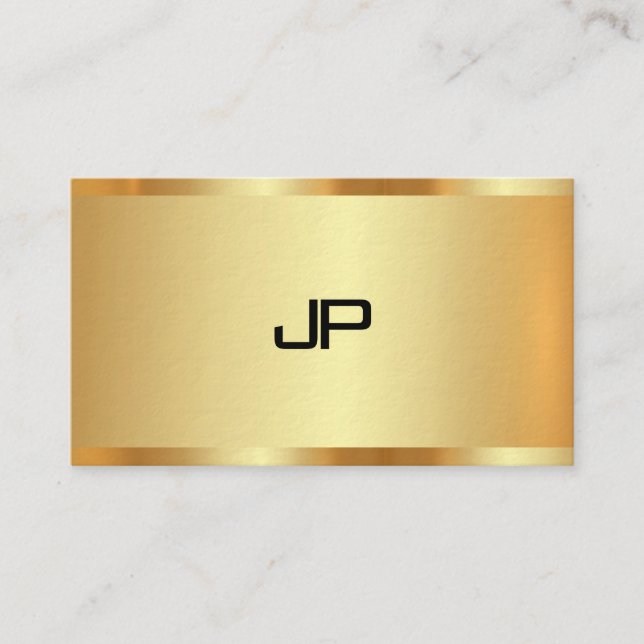 Elegant Faux Gold Monogram Modern Professional Business Card (Front)
