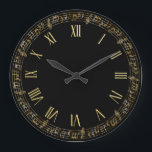 Elegant Faux Gold Musical Notes | Wall Clock<br><div class="desc">For further customisation,  please click the "Customise" button and use our design tool to modify this template. If the options are available,  you may change text and image by simply clicking on "Edit/Remove Text or Image Here" and add your own. Thank you.</div>