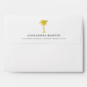 Elegant Faux Gold Palm Tree Envelopes