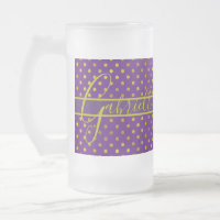 Elegant Faux Gold Polka Dots on Purple Monogram