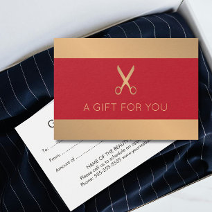 Elegant Faux Gold Red Beauty Salon