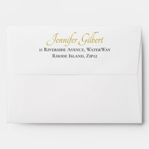 Elegant Faux Gold Return Address 5x7  Envelope