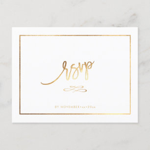 Elegant Faux Gold RSVP Postcards