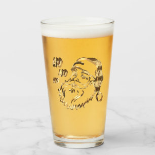 Elegant Faux Gold Santa Claus Father Christmas Glass