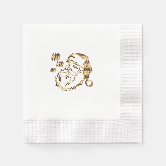 Elegant Faux Gold Santa Claus Father Christmas Nap Napkin (Front)