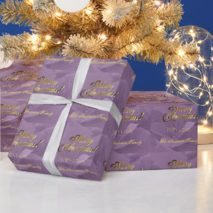Elegant Faux Gold Script Merry Christmas Pink Wrapping Paper