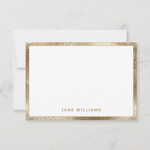 Elegant Faux Gold Shimmer Border Personalised Name Card