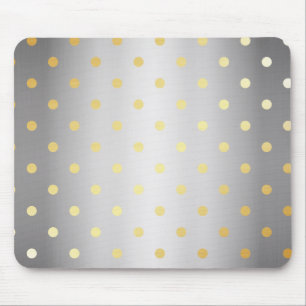 elegant faux gold silver polka dots mouse mat