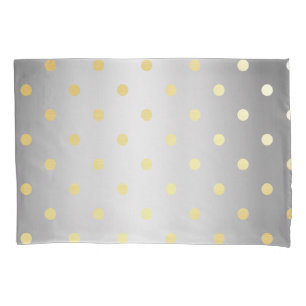 elegant faux gold silver polka dots pillowcase