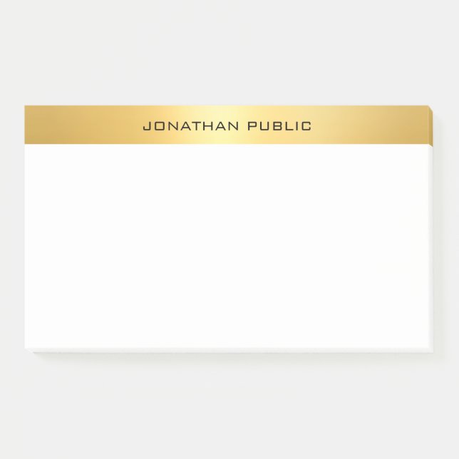 Elegant Faux Gold Template Modern Professional Post-it Notes (Front)