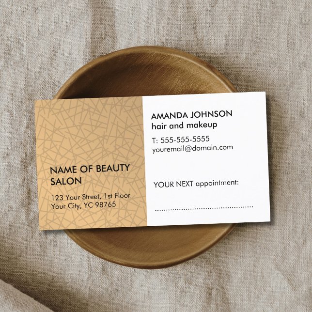 Elegant Faux Gold Textured Hair Beauty Appointment Card (Creator Uploaded)