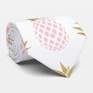 Elegant faux gold tropical pineapple pattern tie