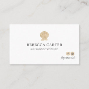 Elegant faux Gold Tropical Seashell Beach Coastal Business Card