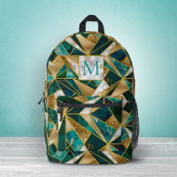 Elegant faux gold turquoise geometric