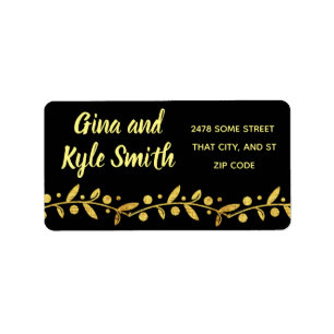Elegant Faux Gold Vines Mailing Address Labels