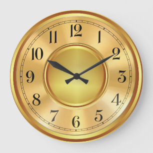 Elegant faux gold watch face illustration chic large clock