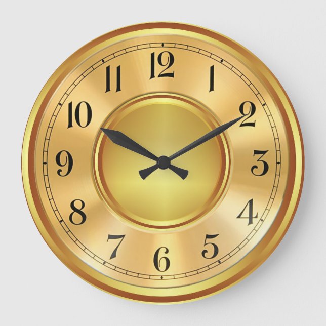 Elegant faux gold watch face illustration chic large clock (Front)