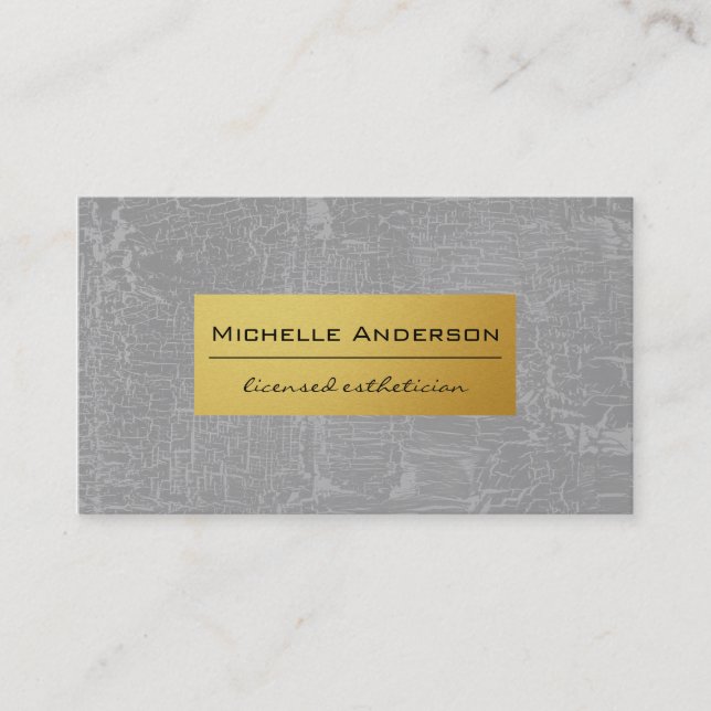 Elegant Faux Gold with Chic Pattern Business Card (Front)