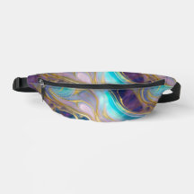 Elegant Faux Gold with Teal and Purple Opal Stone