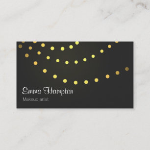 Elegant faux golden light strings dots cards