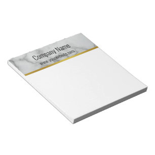 Elegant Faux Grey Marble Business Text Template Notepad