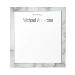 Elegant Faux Grey Marble From the Desk of Notepad