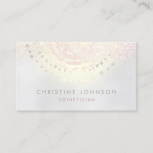 elegant faux iridescent grey skincare business card