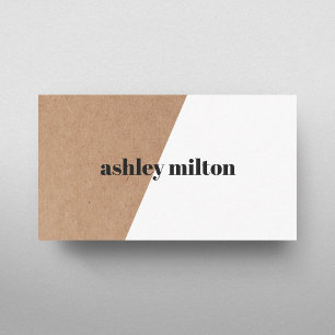 Elegant Faux Kraft White Bold Geometric Consultant Business Card
