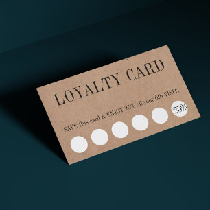 Elegant Faux Kraft White Salon 5+1 Loyalty Card