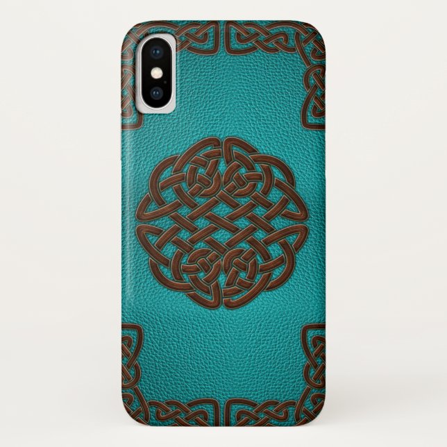 Elegant Faux Leather Celtic knot design Case-Mate iPhone Case (Back)