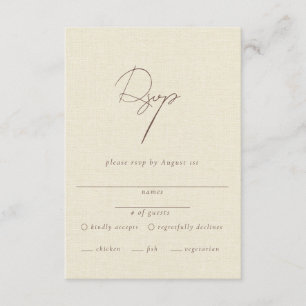 Elegant Faux Linen Wedding Enclosure Card