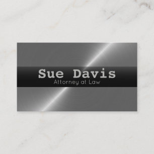 Elegant Faux Metal Attorney at Law Business Cards