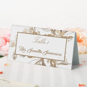 Elegant Faux Metal Gold Floral Arrangment Wedding