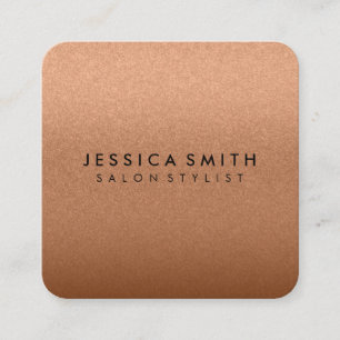 Elegant Faux Metallic Glitter and Black Square Business Card