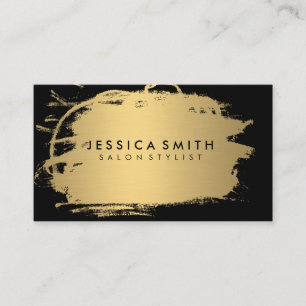 Elegant Faux Metallic Gold and Black Business Card