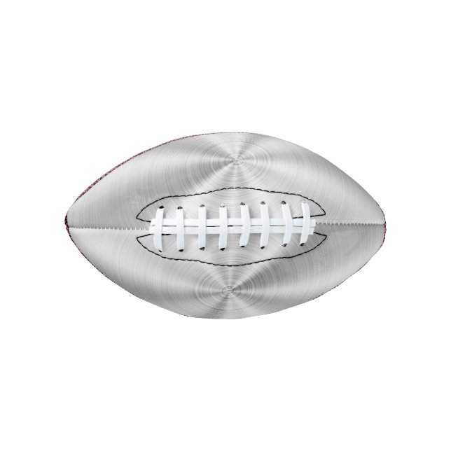 Elegant Faux Metallic Shiny Silver American Football (Front)