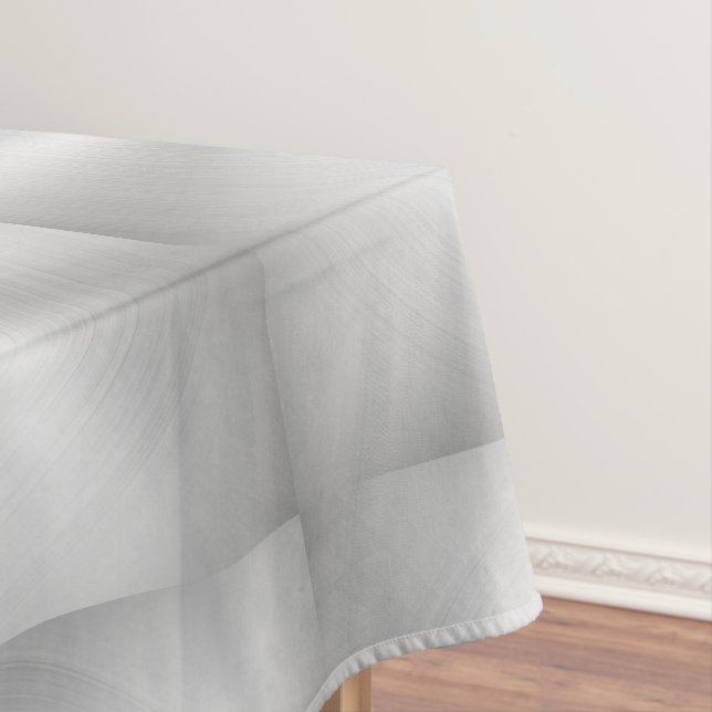 Elegant Faux Metallic Shiny Silver Tablecloth (In Situ)