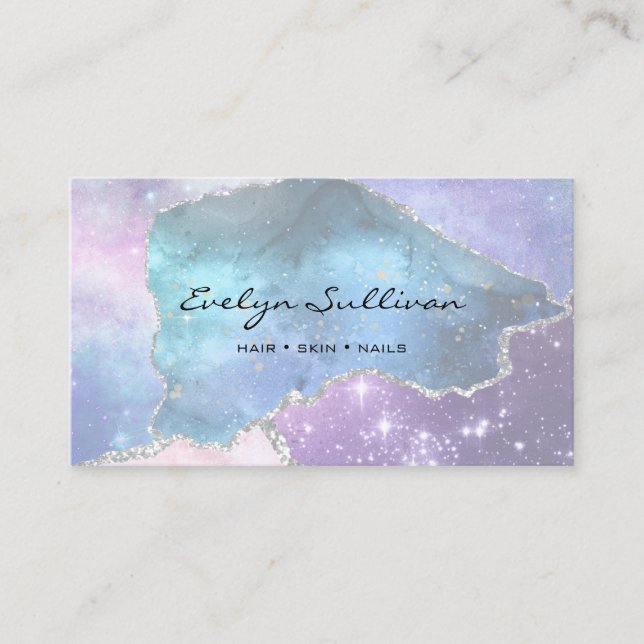 elegant faux nacre design business card (Front)