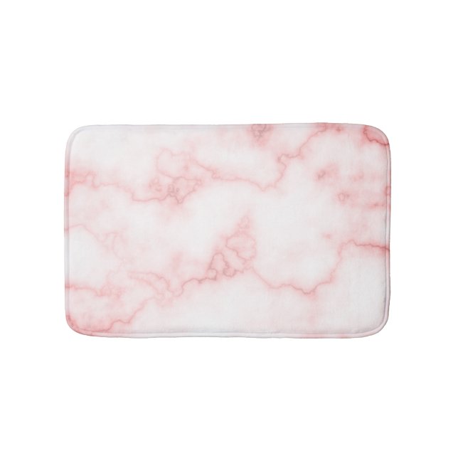 Elegant Faux Pink Marble Bath Mat (Front)