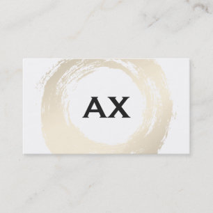Elegant Faux Platinum Brushed Monogram Business Card
