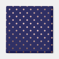 elegant faux rose gold blue polka dots