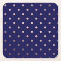 elegant faux rose gold blue polka dots