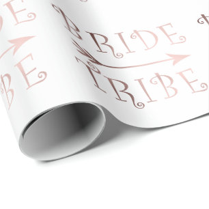 elegant faux rose gold bride tribe design wrapping paper