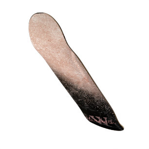 Elegant faux rose gold confetti black marble image skateboard