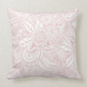 Elegant faux rose gold floral mandala design cushion