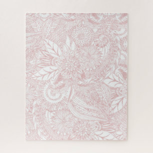 Elegant faux rose gold floral mandala design jigsaw puzzle