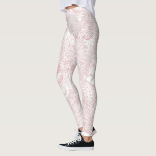 Elegant faux rose gold floral mandala design leggings