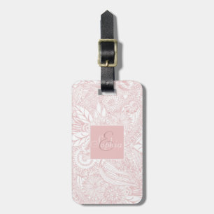 Elegant faux rose gold floral mandala design luggage tag